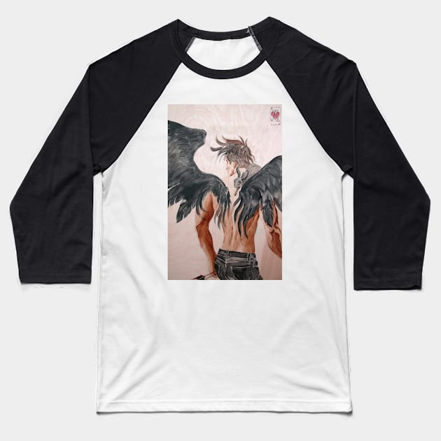 Valentine Angel Baseball T-Shirt by susannanadia